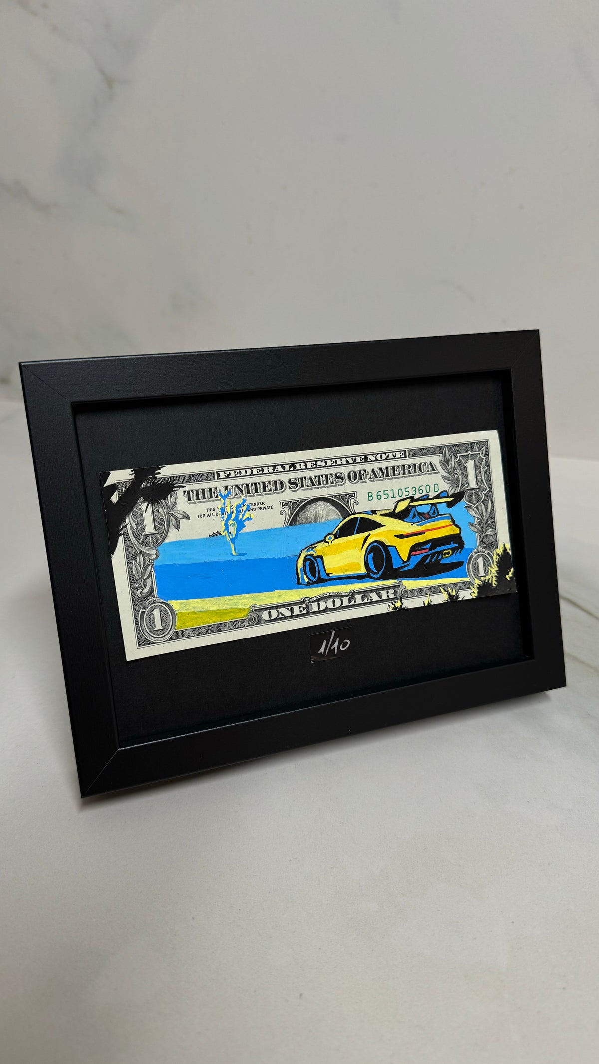 Limited Edition "Porsche" Dollar Bill Frame