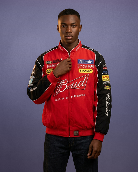 Bdwiser Red Vintage Racing Jacket