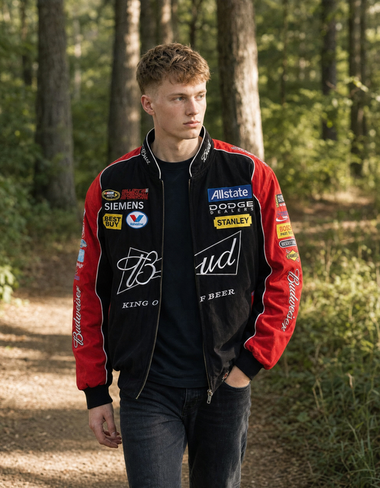 Bdwiser Black Vintage Racing Jacket